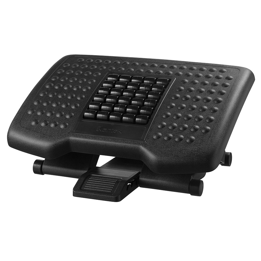 Under Desk Foot Rest, Black Ergonomic Footrest with Adjustable